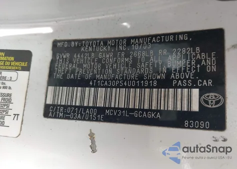 2004 Toyota Camry Solara Se Sport V6/Se V6/Sle V6 из США, поврежденный, VIN 4T1CA30P54U011918